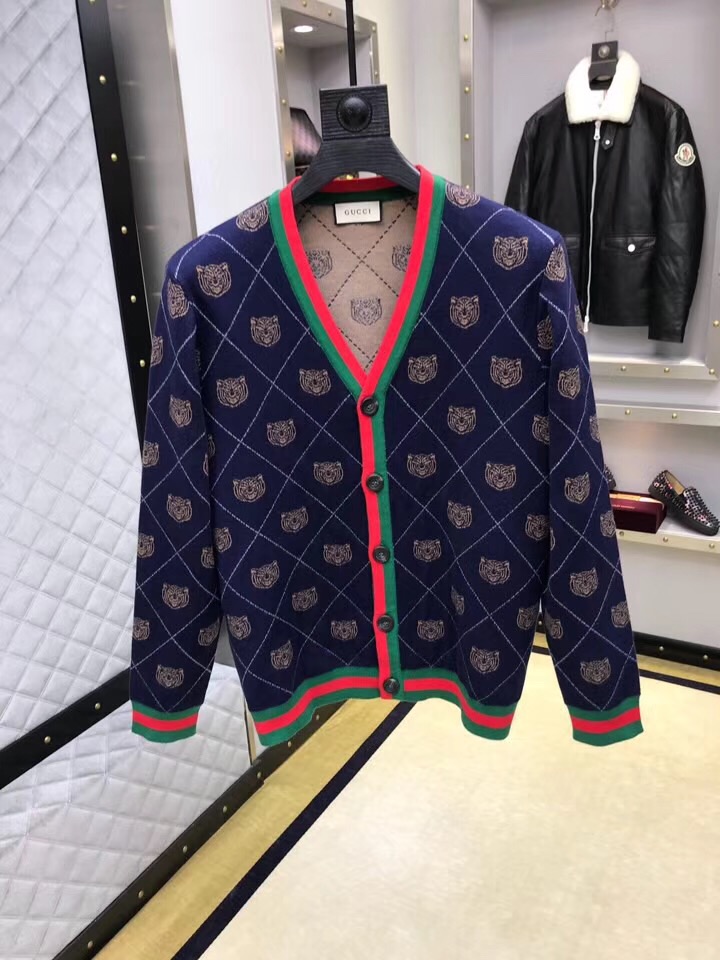  古奇专柜同步在售爆款 米兰时尚走秀款开衫毛衣