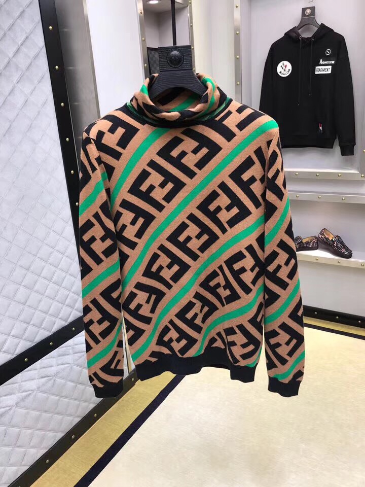  芬迪（Fendi）2018秋冬官网款高领针织羊毛衫 专柜同步发售系列