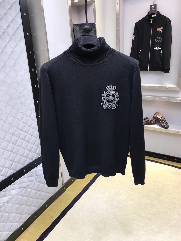  D&G 2018官网最新秋冬系列黑色款高领针织羊毛衫
