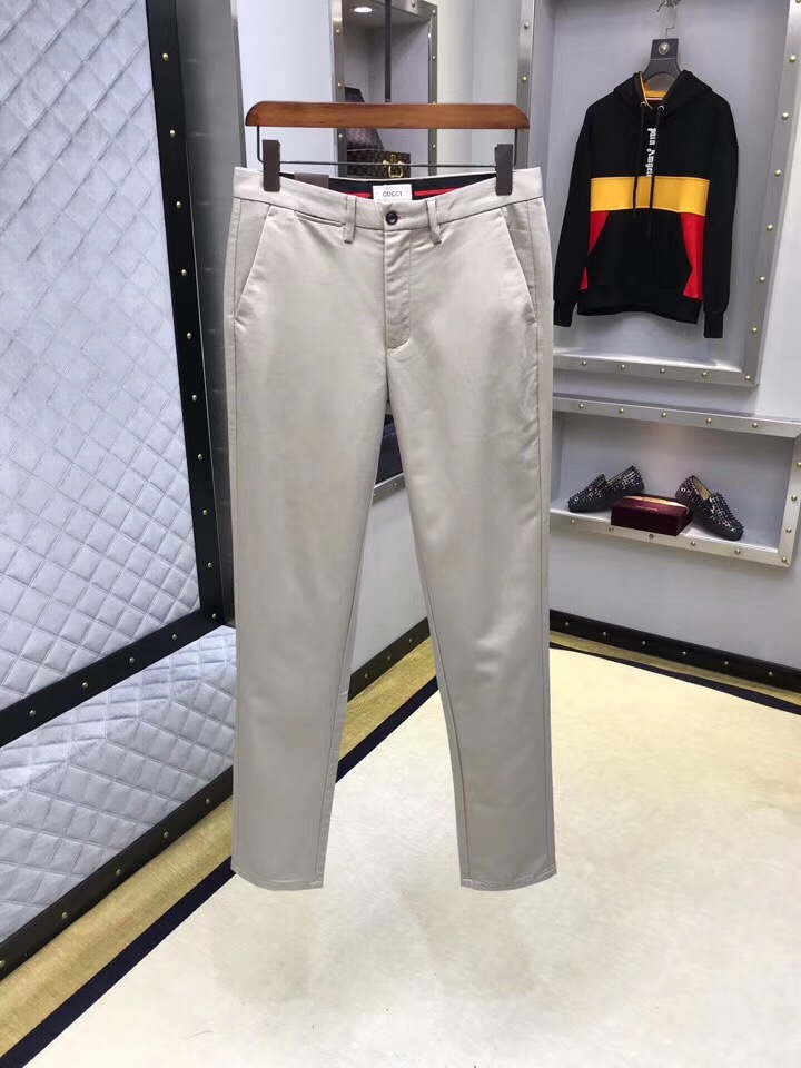 古奇 2018官网新款休闲西裤 版型属于立体修身小直筒