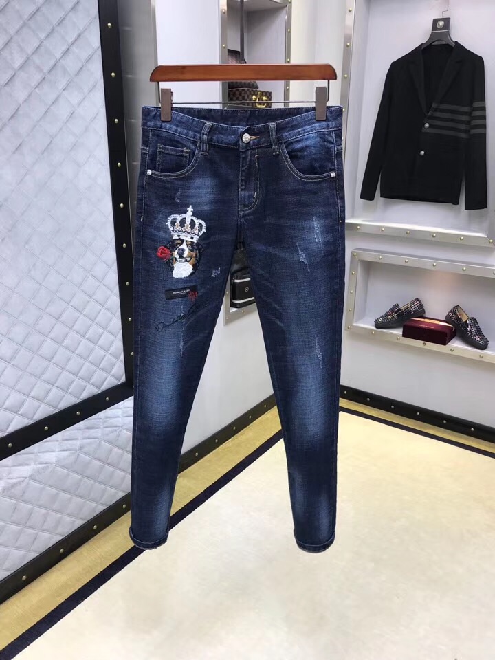   D&G 2018官网最新款牛仔裤！皇冠logo重工刺绣超赞！