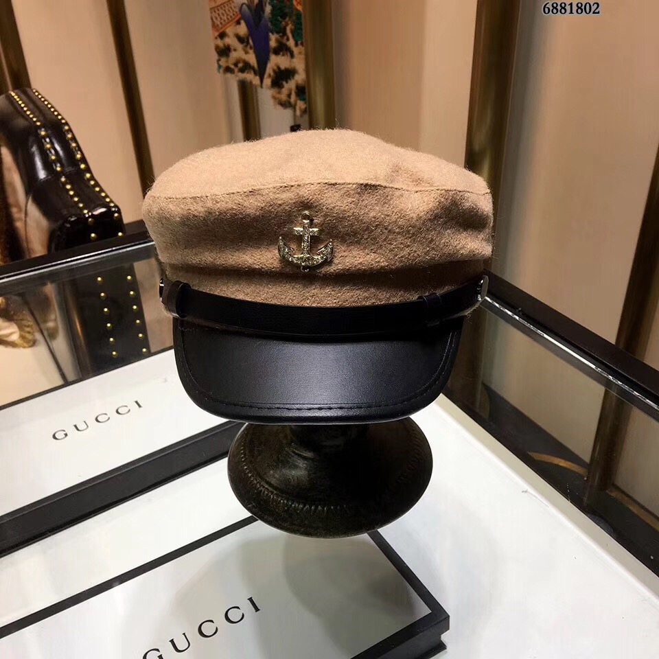 香奈儿Chanel明星同款皮质帽檐贝蕾帽 超有范