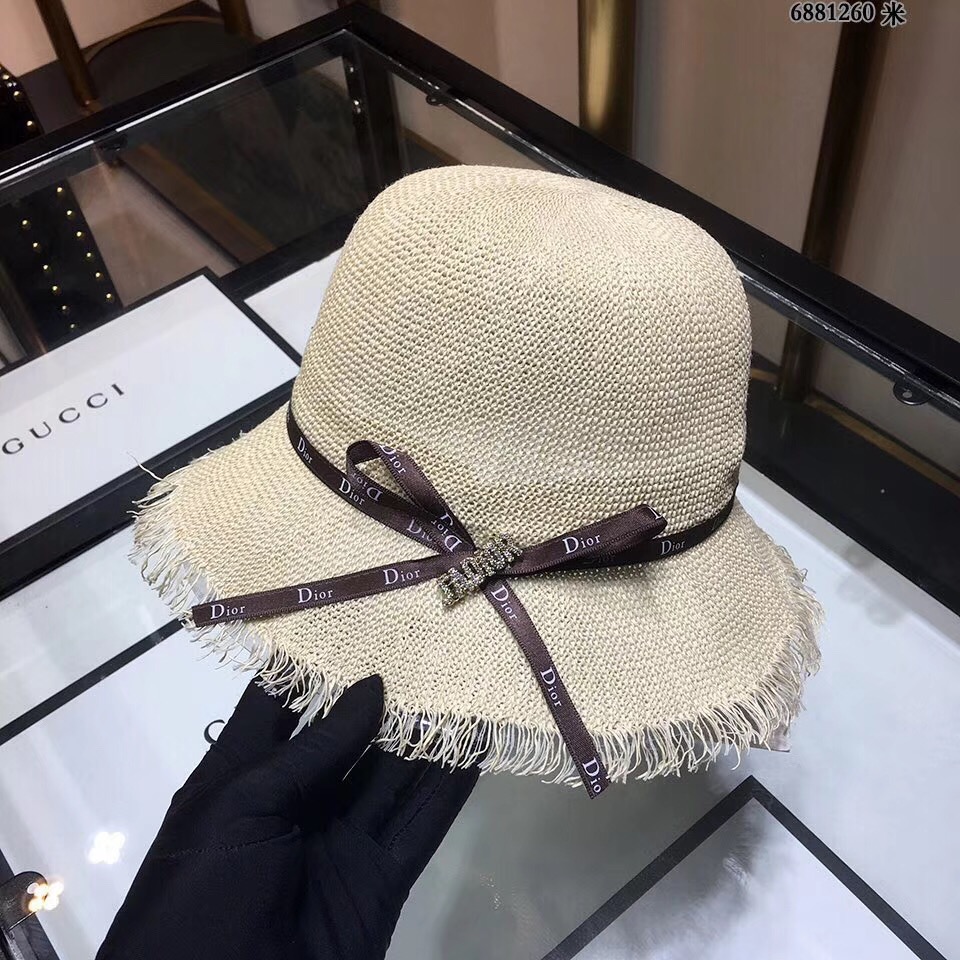 （Dior）迪奥 专柜品质手钩草帽  可折叠、可调大小
