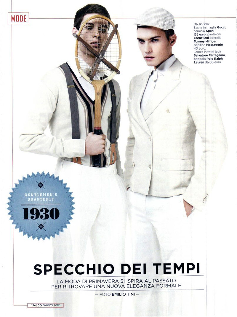 意大年夜利版《GQ》2012年4月刊时尚大年夜片：穿越于各年代间