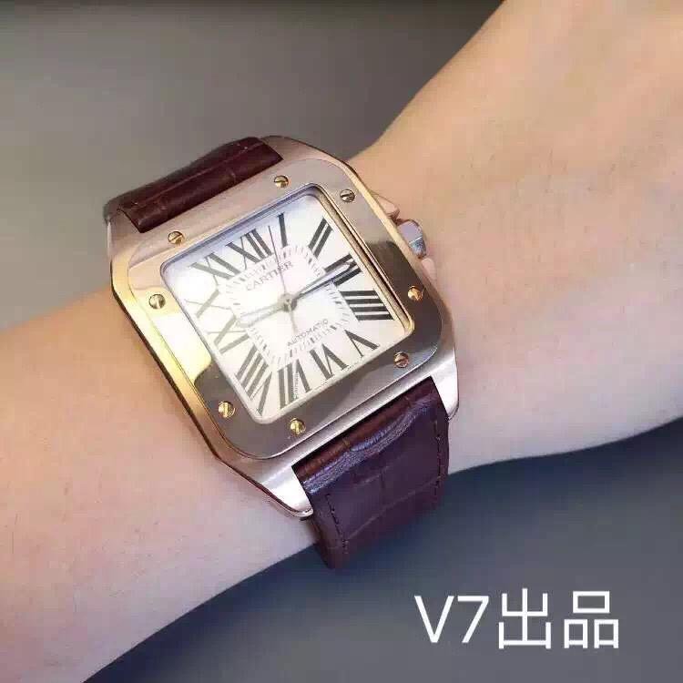 V7 卡地亚   桑托斯 W20078Y1金色  原表开模 手表