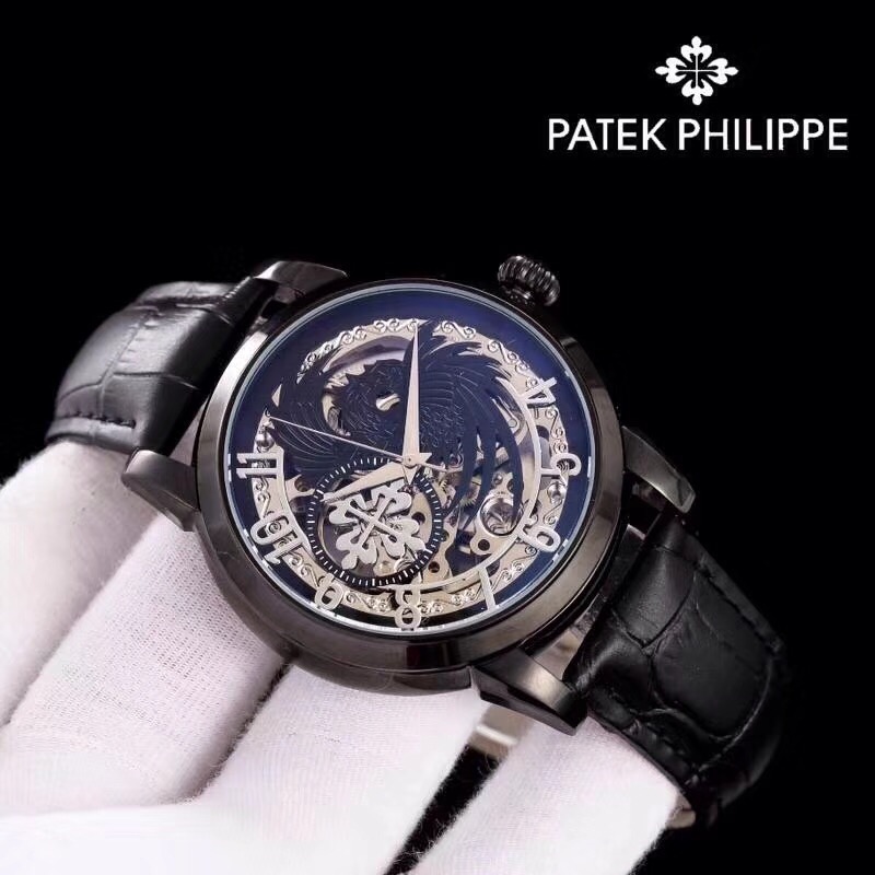 百达翡丽（Patek Philippe）优雅男士腕表 镂空设计 超级时尚