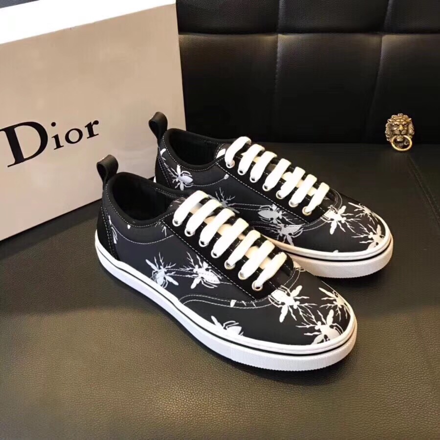 ｛Dior｝高端定制 18新款蜜蜂印花男士板鞋