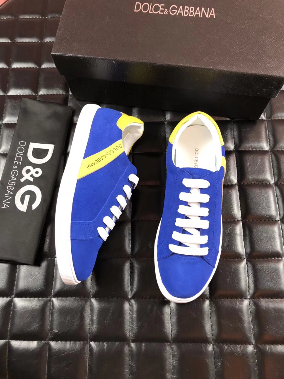  ｛D&G｝新款男鞋 2018新款！高丝光磨砂牛皮！蓝色