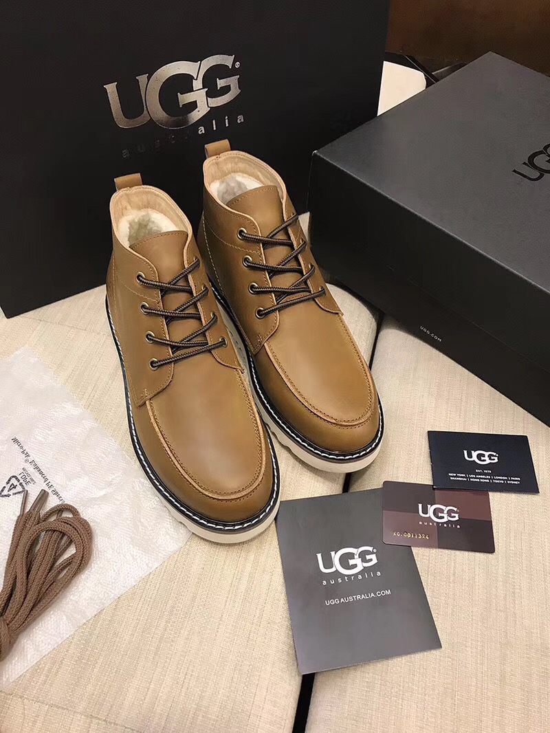｛UGG｝男士#加城原单Items2982系列真羊皮毛靴 驼色