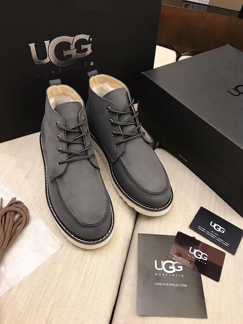 ｛UGG｝男士#加城原单Items2982系列真羊皮毛靴 灰色