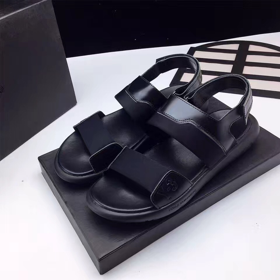Y3 男士2017同步发售男士黑色凉鞋