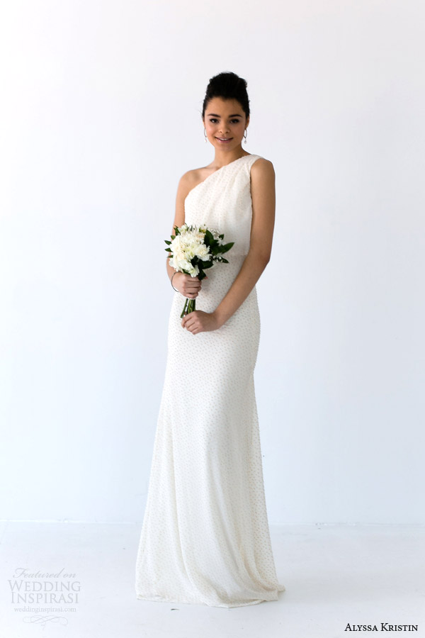 alyssa kristin bridal 2014 aria one shoulder wedding dress