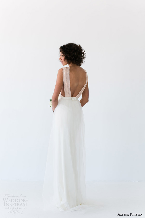 alyssa kristin wedding dresses 2014 collette gown back view