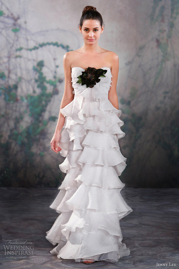 jenny lee wedding dresses fall 2013 strapless tiered gown 1324