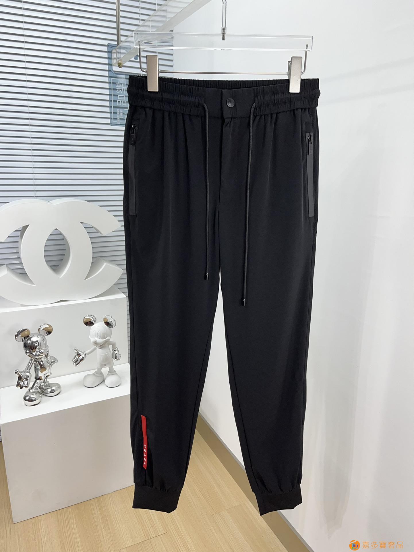 普拉达:ss春夏新款休闲裤,高端定制,定制进口纤维混纺面料