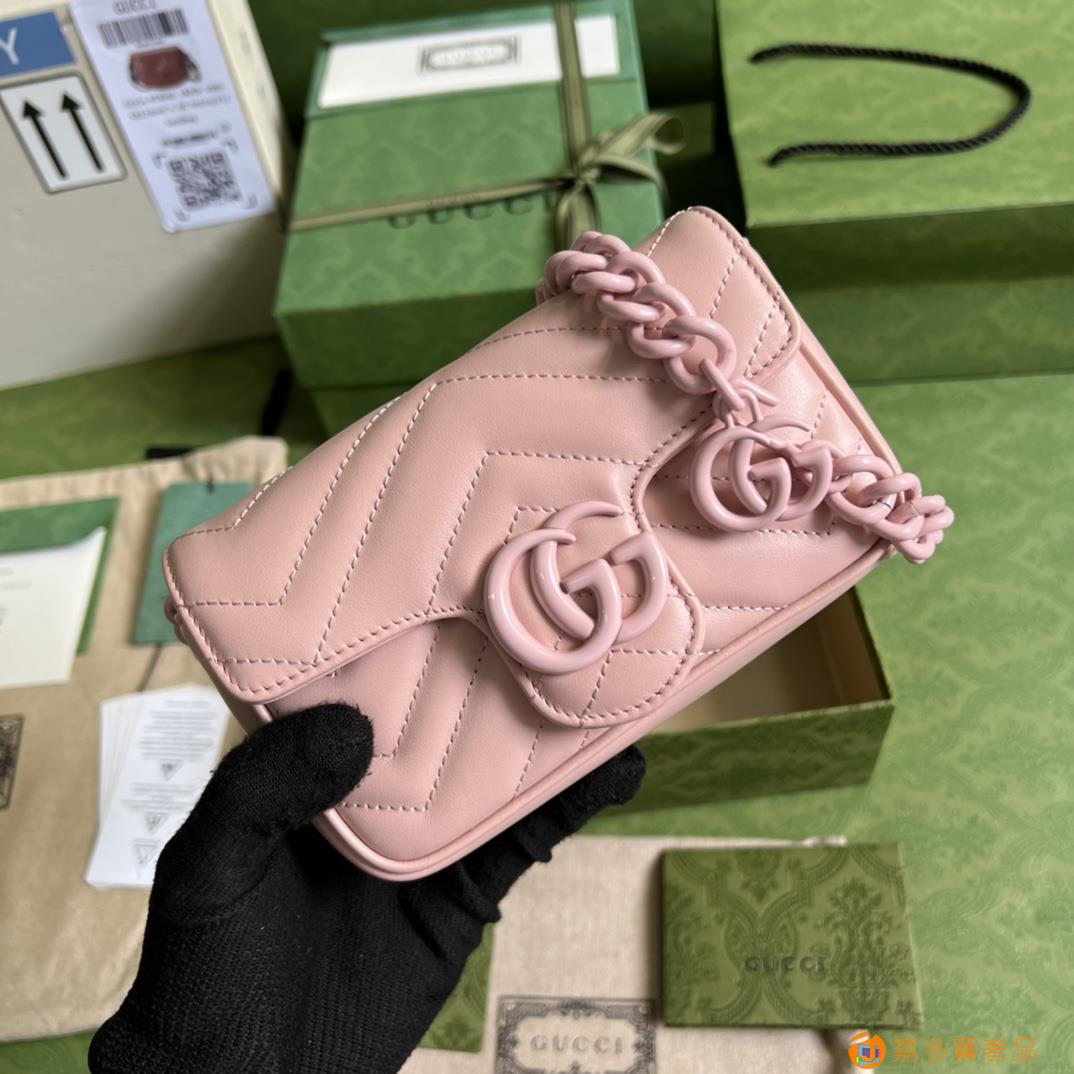 GG Marmont链条马卡龙系列粉色迷你手袋,甜妹一定喜欢