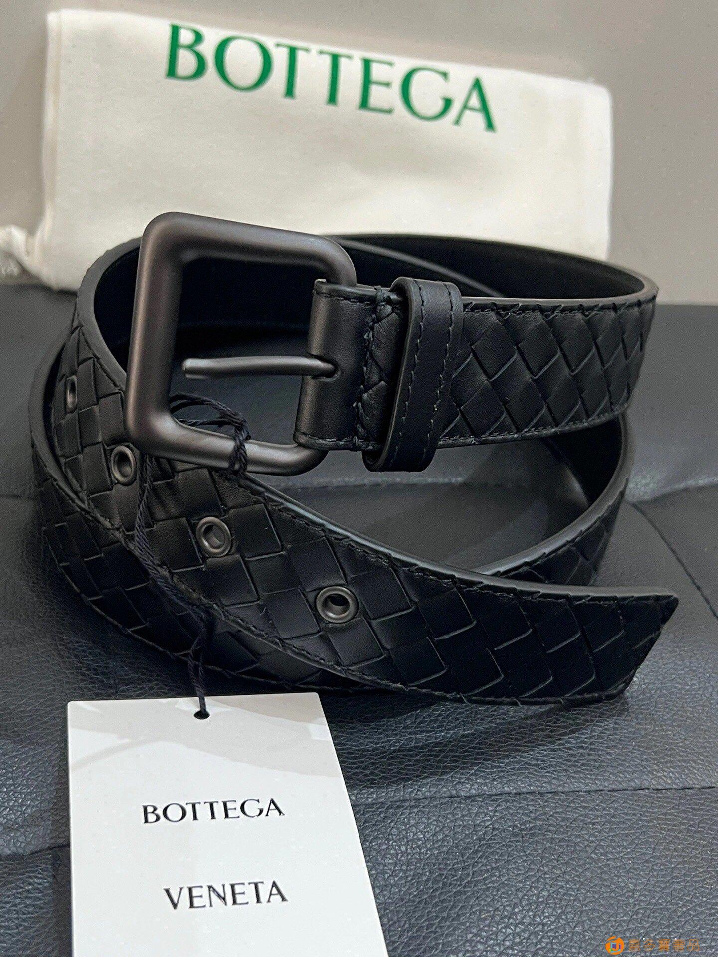 Bottega Veneta 黑色,经典编织皮带 宽