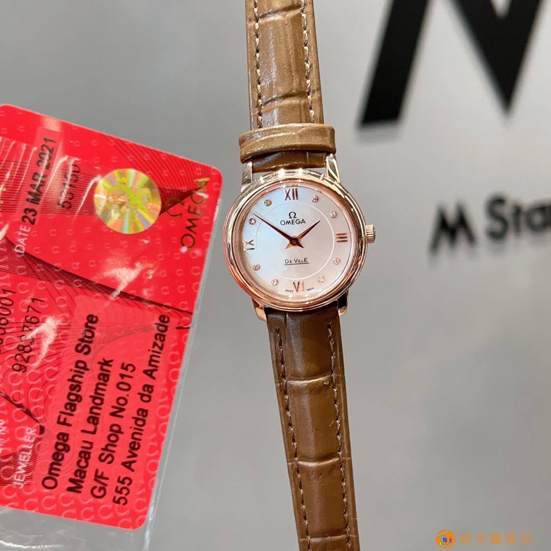 台湾厂搭配红色包装礼品袋欧米茄蝶飞石英系列腕表